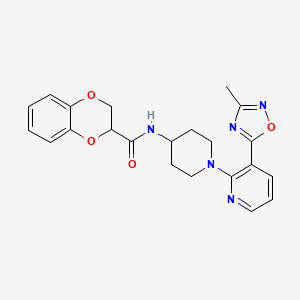 N-(1-(3-(3-methyl-1,2,4-oxadiazol-5-yl)pyridin-2-yl)piperidin-4-yl)-2,3-dihydrobenzo[b][1,4]dioxine-2-carboxamide
