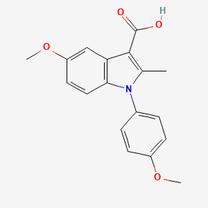 molecular formula C18H17NO4 B2799911 5-methoxy-1-(4-methoxyphenyl)-2-methyl-1H-indole-3-carboxylic acid CAS No. 19616-11-6