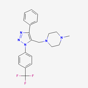 1-methyl-4-({4-phenyl-1-[4-(trifluoromethyl)phenyl]-1H-1,2,3-triazol-5-yl}methyl)piperazine
