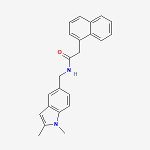 molecular formula C23H22N2O B2799914 N-[(1,2-二甲基吲哚-5-基)甲基]-2-萘-1-基乙酰胺 CAS No. 852137-74-7