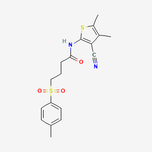 N-(3-cyano-4,5-dimethylthiophen-2-yl)-4-tosylbutanamide