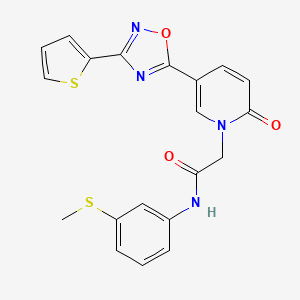 molecular formula C20H16N4O3S2 B2799920 N-(3-(甲硫基)苯基)-2-(2-氧代-5-(3-(噻吩-2-基)-1,2,4-噁二唑-5-基)吡啶-1(2H)-基)乙酰胺 CAS No. 1396768-67-4
