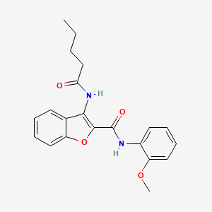 molecular formula C21H22N2O4 B2799922 N-(2-甲氧苯基)-3-戊酰胺基苯并呋喃-2-羧酰胺 CAS No. 887890-00-8