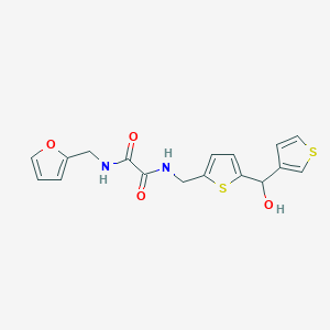 molecular formula C17H16N2O4S2 B2799928 N1-(呋喃-2-基甲基)-N2-((5-(羟基(噻吩-3-基)甲基)噻吩-2-基)甲基)草酰胺 CAS No. 2034355-27-4