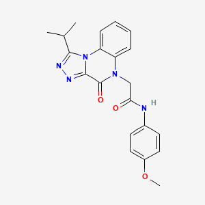 molecular formula C21H21N5O3 B2799932 2-(1-isopropyl-4-oxo-[1,2,4]triazolo[4,3-a]quinoxalin-5(4H)-yl)-N-(4-methoxyphenyl)acetamide CAS No. 1357797-60-4