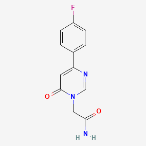 molecular formula C12H10FN3O2 B2799935 2-(4-(4-fluorophenyl)-6-oxopyrimidin-1(6H)-yl)acetamide CAS No. 1210536-35-8