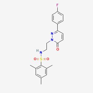 N-(2-(3-(4-fluorophenyl)-6-oxopyridazin-1(6H)-yl)ethyl)-2,4,6-trimethylbenzenesulfonamide