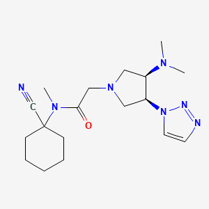 N-(1-Cyanocyclohexyl)-2-[(3R,4S)-3-(dimethylamino)-4-(triazol-1-yl)pyrrolidin-1-yl]-N-methylacetamide