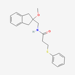 N-((2-methoxy-2,3-dihydro-1H-inden-2-yl)methyl)-3-(phenylthio)propanamide