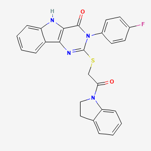 3-(4-fluorophenyl)-2-((2-(indolin-1-yl)-2-oxoethyl)thio)-3H-pyrimido[5,4-b]indol-4(5H)-one