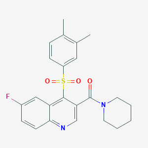 4-[(3,4-Dimethylphenyl)sulfonyl]-6-fluoro-3-(piperidin-1-ylcarbonyl)quinoline