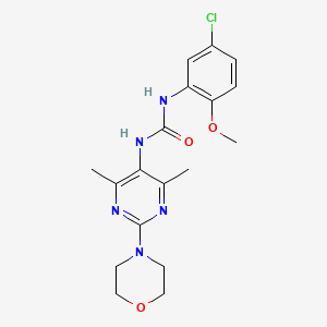 molecular formula C18H22ClN5O3 B2799970 1-(5-Chloro-2-methoxyphenyl)-3-(4,6-dimethyl-2-morpholinopyrimidin-5-yl)urea CAS No. 1448050-44-9