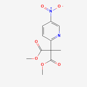 molecular formula C11H12N2O6 B2799979 Dimethyl 2-methyl-2-(5-nitro-2-pyridinyl)malonate CAS No. 866144-42-5