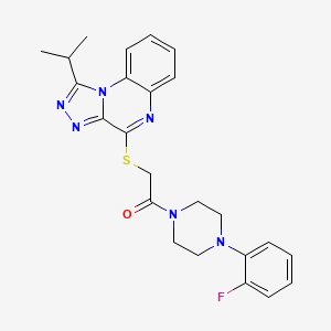 molecular formula C24H25FN6OS B2799991 1-(4-(2-氟苯基)哌嗪-1-基)-2-((1-异丙基-[1,2,4]三唑并[4,3-a]喹噁啉-4-基)硫)乙酮 CAS No. 1358072-98-6