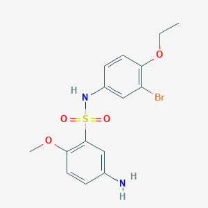 molecular formula C15H17BrN2O4S B2799998 5-amino-N-(3-bromo-4-ethoxyphenyl)-2-methoxybenzene-1-sulfonamide CAS No. 438031-69-7