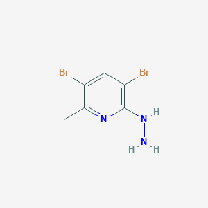 3,5-Dibromo-2-hydrazinyl-6-methylpyridine