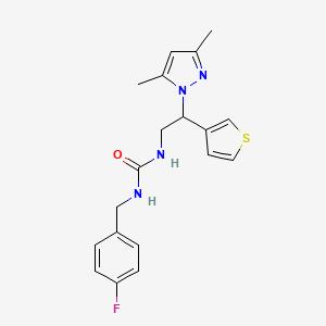 1-(2-(3,5-dimethyl-1H-pyrazol-1-yl)-2-(thiophen-3-yl)ethyl)-3-(4-fluorobenzyl)urea