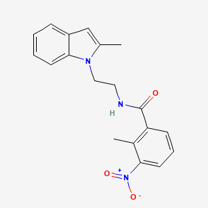 2-methyl-N-(2-(2-methyl-1H-indol-1-yl)ethyl)-3-nitrobenzamide