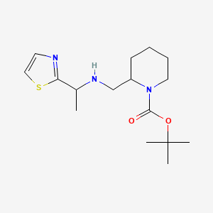 molecular formula C16H27N3O2S B2800006 tert-Butyl 2-(((1-(thiazol-2-yl)ethyl)amino)methyl)piperidine-1-carboxylate CAS No. 1353965-22-6