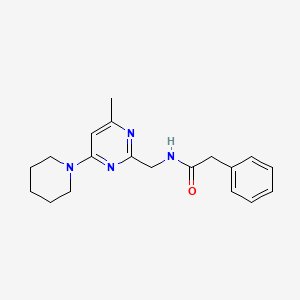 molecular formula C19H24N4O B2800011 N-((4-甲基-6-(哌啶-1-基)嘧啶-2-基)甲基)-2-苯基乙酰胺 CAS No. 1797222-97-9