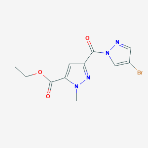 molecular formula C11H11BrN4O3 B280003 ethyl 3-[(4-bromo-1H-pyrazol-1-yl)carbonyl]-1-methyl-1H-pyrazole-5-carboxylate 