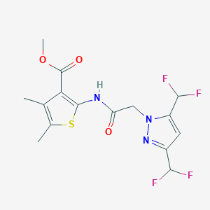 molecular formula C15H15F4N3O3S B280005 methyl 2-({[3,5-bis(difluoromethyl)-1H-pyrazol-1-yl]acetyl}amino)-4,5-dimethyl-3-thiophenecarboxylate 