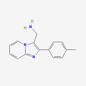 molecular formula C15H15N3 B2800066 [2-(4-Methylphenyl)imidazo[1,2-a]pyridin-3-yl]methanamine CAS No. 681260-17-3