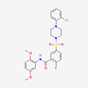 5-((4-(2-chlorophenyl)piperazin-1-yl)sulfonyl)-N-(2,5-dimethoxyphenyl)-2-fluorobenzamide