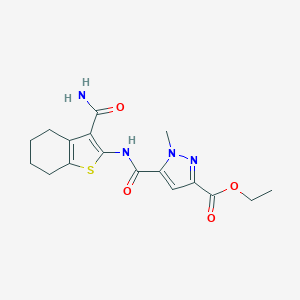 ethyl 5-[(3-carbamoyl-4,5,6,7-tetrahydro-1-benzothiophen-2-yl)carbamoyl]-1-methyl-1H-pyrazole-3-carboxylate