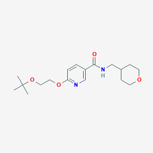 molecular formula C18H28N2O4 B2800070 6-(2-(tert-butoxy)ethoxy)-N-((tetrahydro-2H-pyran-4-yl)methyl)nicotinamide CAS No. 2034621-79-7