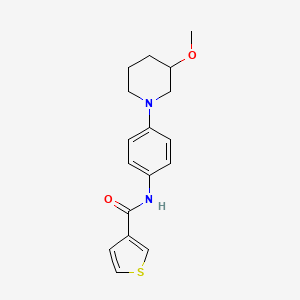 molecular formula C17H20N2O2S B2800080 N-(4-(3-methoxypiperidin-1-yl)phenyl)thiophene-3-carboxamide CAS No. 1797146-60-1