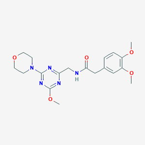 2-(3,4-dimethoxyphenyl)-N-((4-methoxy-6-morpholino-1,3,5-triazin-2-yl)methyl)acetamide