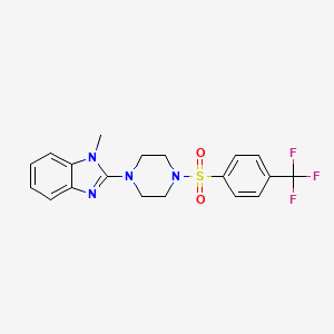molecular formula C19H19F3N4O2S B2800111 1-甲基-2-[4-[4-(三氟甲基)苯基]磺酰哌嗪-1-基]苯并咪唑 CAS No. 604741-61-9