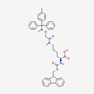 molecular formula C43H43N3O6 B2800118 Fmoc-L-赖氨酸(Mtt-Aoa)-羟基 CAS No. 2250436-45-2