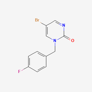 molecular formula C11H8BrFN2O B2800121 5-溴-1-(4-氟苄基)嘧啶-2(1H)-酮 CAS No. 1822842-44-3
