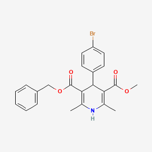 molecular formula C23H22BrNO4 B2800122 3-Benzyl 5-methyl 4-(4-bromophenyl)-2,6-dimethyl-1,4-dihydro-3,5-pyridinedicarboxylate CAS No. 439111-40-7