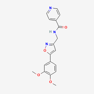 molecular formula C18H17N3O4 B2800131 N-((5-(3,4-dimethoxyphenyl)isoxazol-3-yl)methyl)isonicotinamide CAS No. 1210813-42-5