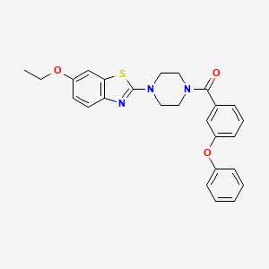 molecular formula C26H25N3O3S B2800136 (4-(6-Ethoxybenzo[d]thiazol-2-yl)piperazin-1-yl)(3-phenoxyphenyl)methanone CAS No. 922824-72-4