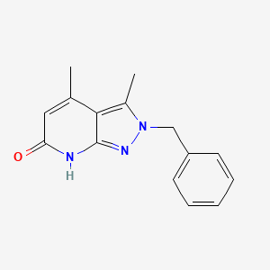molecular formula C15H15N3O B2800147 2-benzyl-3,4-dimethyl-2,7-dihydro-6H-pyrazolo[3,4-b]pyridin-6-one CAS No. 1018126-53-8