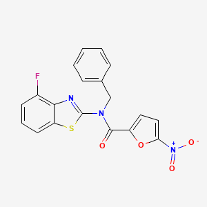 molecular formula C19H12FN3O4S B2800149 N-benzyl-N-(4-fluorobenzo[d]thiazol-2-yl)-5-nitrofuran-2-carboxamide CAS No. 922658-89-7