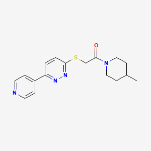 1-(4-Methylpiperidin-1-yl)-2-(6-pyridin-4-ylpyridazin-3-yl)sulfanylethanone