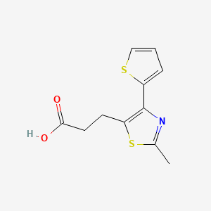 molecular formula C11H11NO2S2 B2800160 3-[2-Methyl-4-(2-thienyl)-1,3-thiazol-5-yl]propanoic acid CAS No. 927999-37-9