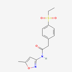 molecular formula C14H16N2O4S B2800168 2-(4-(乙基磺酰基)苯基)-N-(5-甲基异噁唑-3-基)乙酰胺 CAS No. 941884-57-7