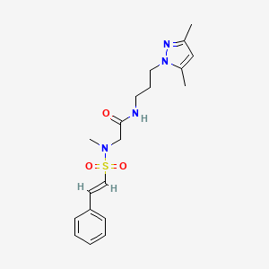 N-[3-(3,5-dimethylpyrazol-1-yl)propyl]-2-[methyl-[(E)-2-phenylethenyl]sulfonylamino]acetamide