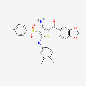 (3-Amino-5-((3,4-dimethylphenyl)amino)-4-tosylthiophen-2-yl)(benzo[d][1,3]dioxol-5-yl)methanone