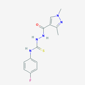 2-[(1,3-dimethyl-1H-pyrazol-4-yl)carbonyl]-N-(4-fluorophenyl)hydrazinecarbothioamide
