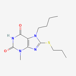 B2800191 7-butyl-3-methyl-8-(propylthio)-1H-purine-2,6(3H,7H)-dione CAS No. 303968-91-4