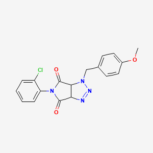 molecular formula C18H15ClN4O3 B2800193 5-(2-氯苯基)-1-(4-甲氧基苯甲基)-3a,6a-二氢嘧啶并[3,4-d][1,2,3]三唑-4,6(1H,5H)-二酮 CAS No. 1009340-26-4