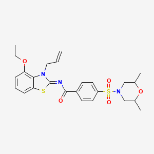 molecular formula C25H29N3O5S2 B2800199 (Z)-N-(3-烯丙基-4-乙氧基苯并[d]噻唑-2(3H)-基亚甲基)-4-((2,6-二甲基吗啉)磺酰基)苯甲酰胺 CAS No. 1321818-36-3