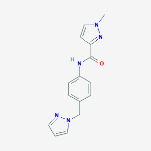 molecular formula C15H15N5O B280020 1-methyl-N-[4-(1H-pyrazol-1-ylmethyl)phenyl]-1H-pyrazole-3-carboxamide 